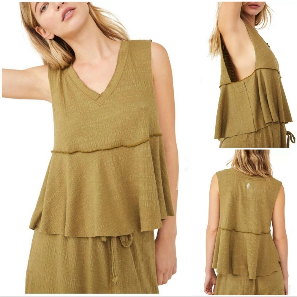FP movement by free people Olive Green full hearts tank top